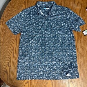 PGA Tour Navy Floral Polo Shirt